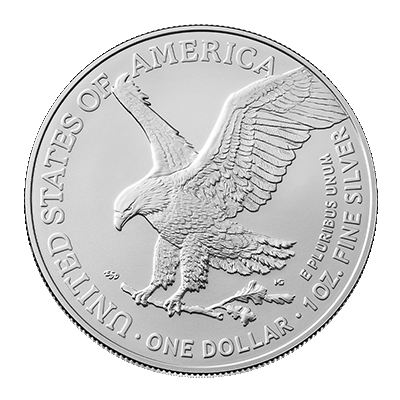 A picture of a 1 oz Silver American Eagle Coin (2025)